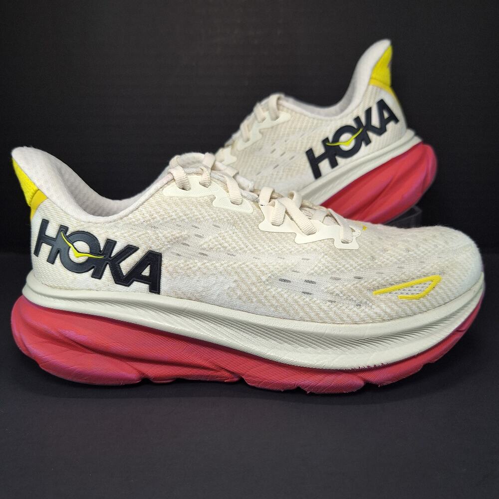 Hoka One One Clifton 9 Womens 6B White Eggnog Blanc De Blanc 1127896 EBDB Shoes